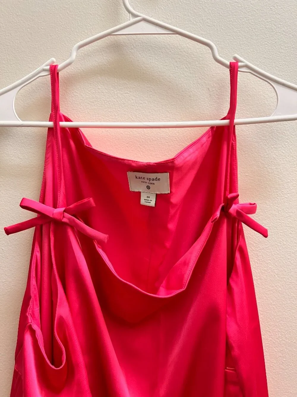 Kate Spade x Target Hot Pink Satin Bow Shift Dress 2X